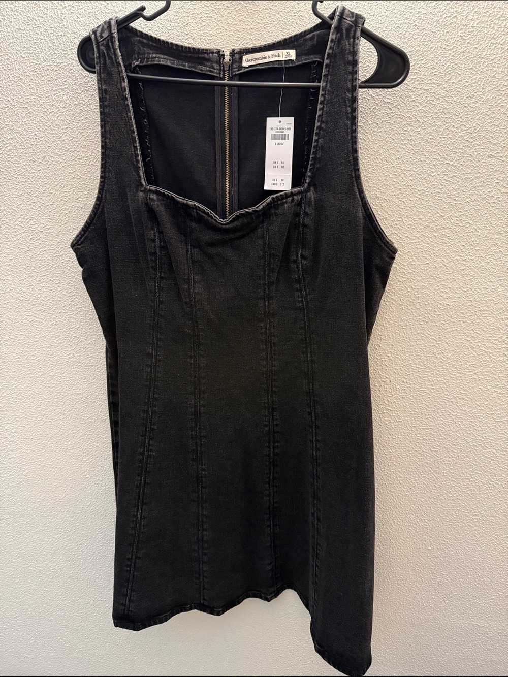 Abercrombie & Fitch Black Denim Tank Dress with Scoop Neck